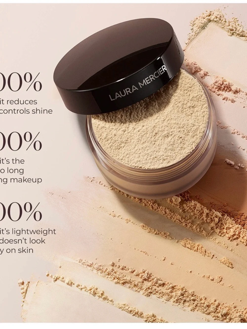 laura mercier Translucent Loose Setting Powder - Beige Jar with Black Lid